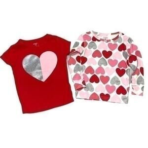 Carter’s T-shirt bundle Short Sleeve Heart Top and Long Sleeve Size 12 Months